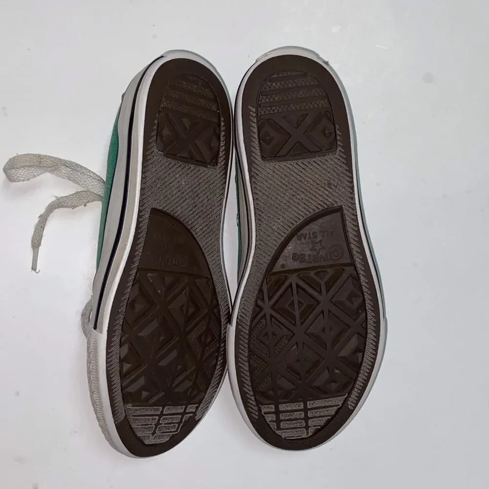 Converse Kids Green and White Sneakers Size 1